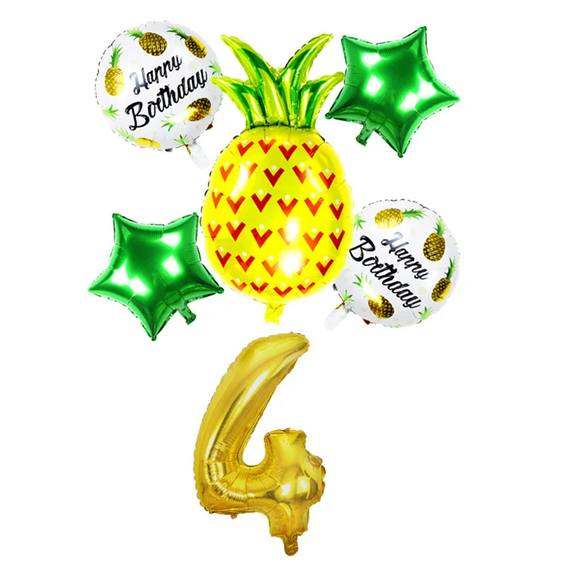 6 шт 32 ''Золотой цифровой Гавайский вечерние алюминиевая пленка набор