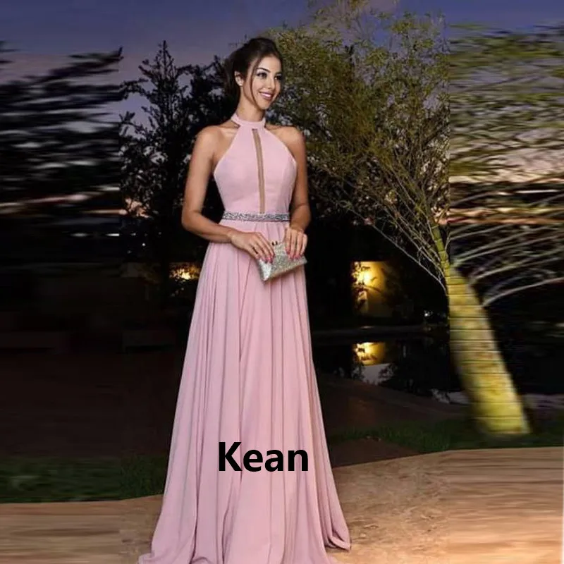 

Deep-V Evening Dress Beads Simple Special Occasion party robe soiree Islamic Dubai Kaftan Saudi Arabic Evening Gown Prom Dress