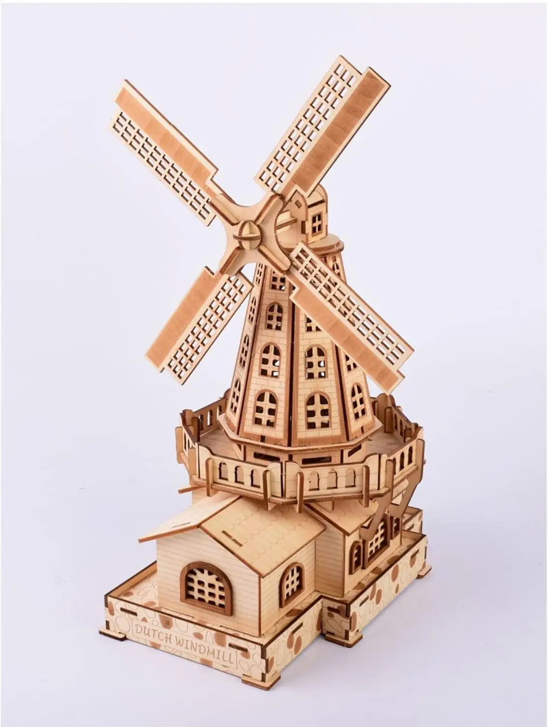 

Dutch Windmill DIY 3D Wooden Puzzle Woodcraft Assembly Kit Cutting Wood Toys For Christmas Gift