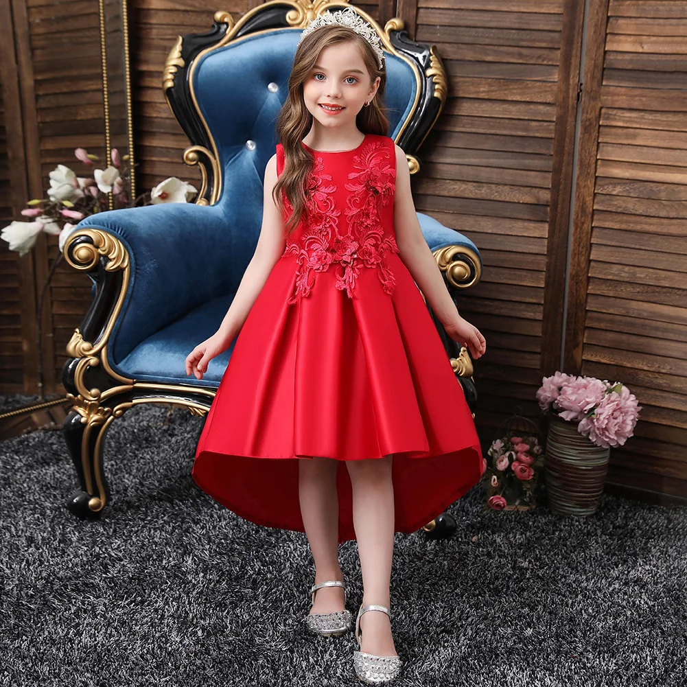 Платье с цветочным принтом для девочек строгие Платья маленьких 2 цвета