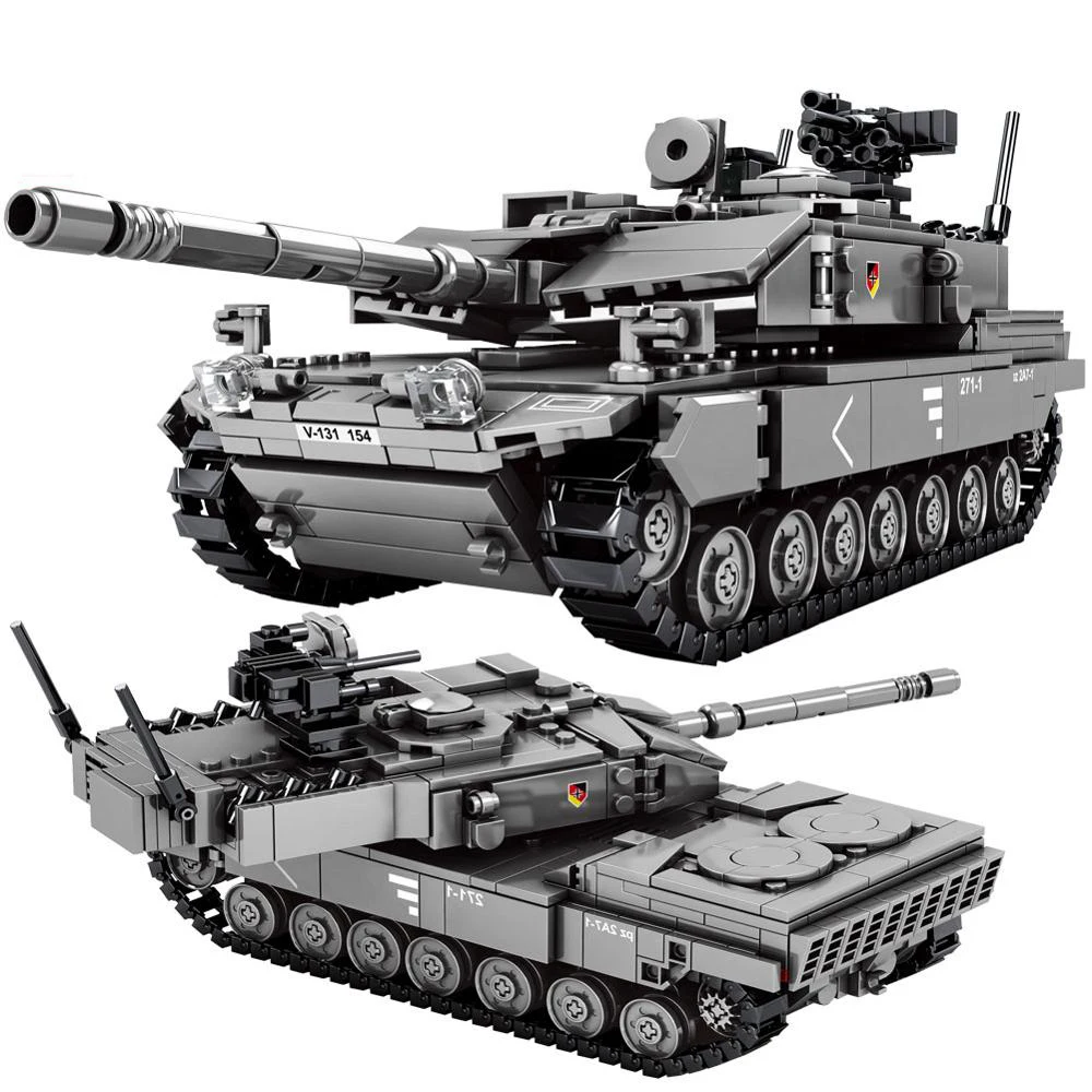 

Второй мировой войны, военные майки, боевой танки Challenger Леопард 2A7 +, набор строительных блоков, армейские модели, игрушки для детей, рождеств...