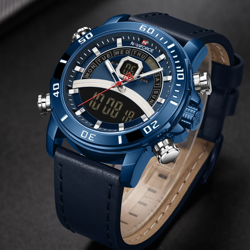 Часы мужские Кварцевые водонепроницаемые с хронографом и отображением