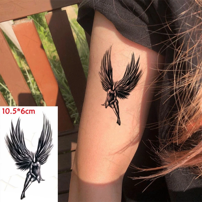 

Водостойкие временные тату-наклейки, Крыло ангела, поддельные тату, Cupid Flash Tatoos, боди-арт, руки, назад, ноги для девушек, женщин, мужчин и женщи...