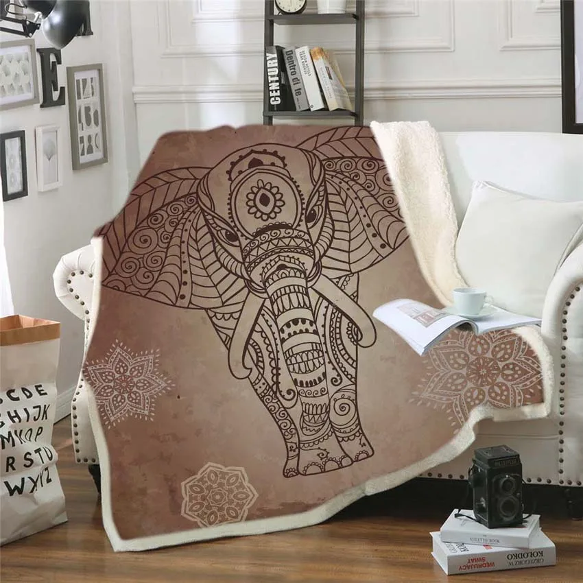 Мягкое пушистое одеяло с животными квадратный слон Коралловая флисовая ткань