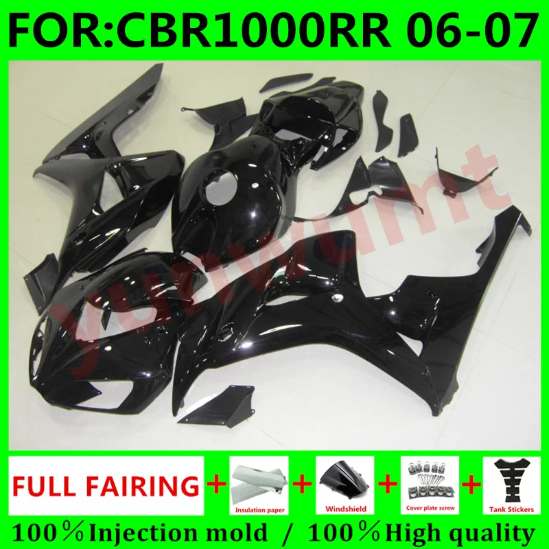 

Новый комплект обтекателей для мотоцикла ABS Подходит для Honda CBR1000RR 2006 2007 cbr1000 RR CBR 1000RR 06 07 полный обтекатель для кузова черный