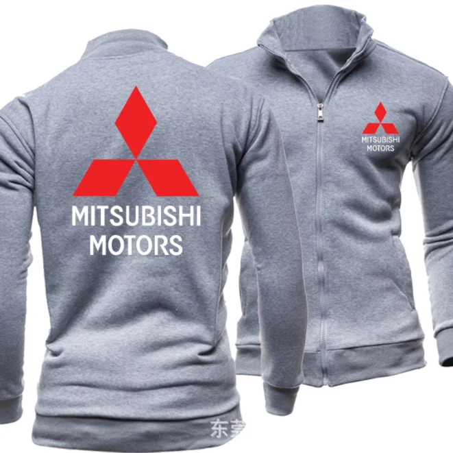 

Fashion 2021 new print autumn men's Mitsubishi logo hoodless Sweatshirt Street jacket sportswear Pullover Coat S-3XL