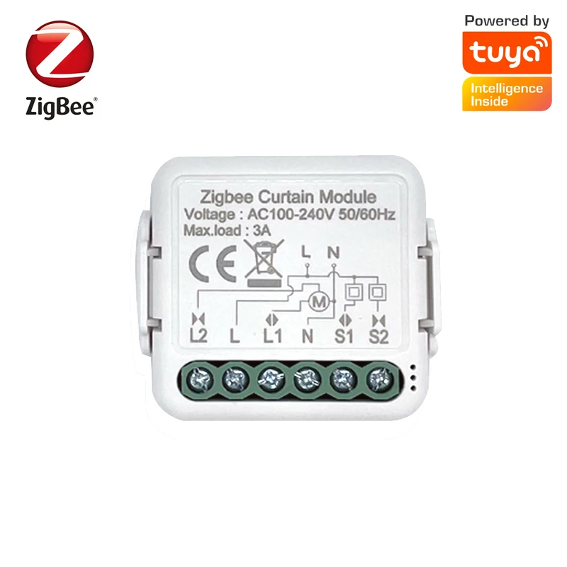 

New Tuya ZigBee Smart Curtain Switch Module For Roller Shutter Blind Motor Work With Alexa Google Home Smart Life App Control
