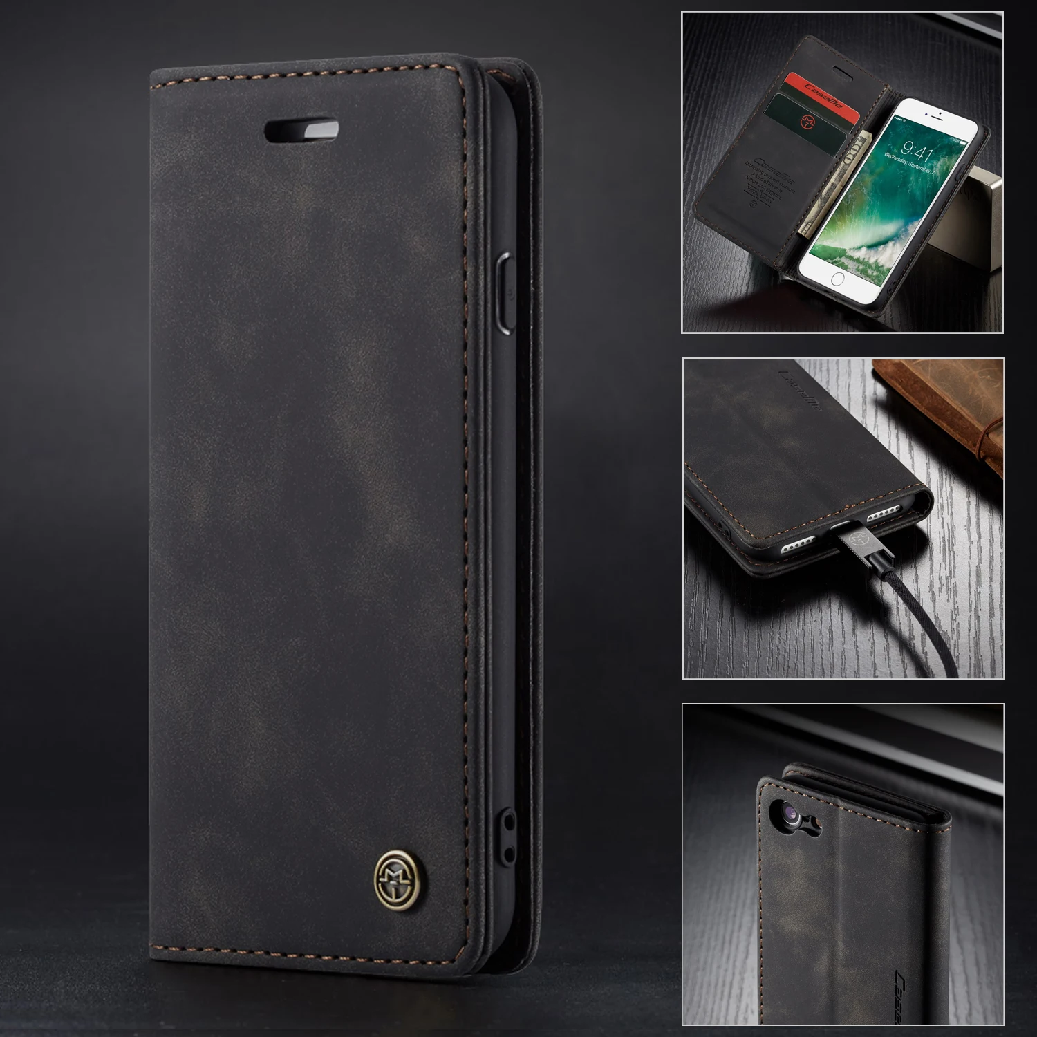 

Leather Case For iPhone SE 2020 Cover Etui Coque iPhon SE2020 Cases Wallet Flip Card-Slot Skins Bumper Fundas Casing Capinhas