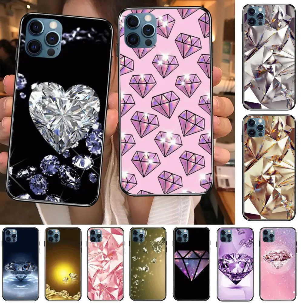 

Golden sparkling diamond style Style Phone Case cover For iphone 12 pro max 11 8 7 6 s XR PLUS X XS SE 2020 mini black cell s