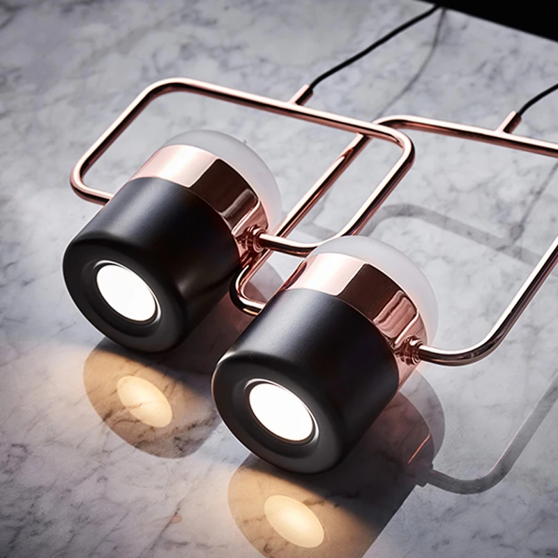 

LED Modern minimalist bar restaurant multi-head molecular rotating pendant lamps Nordic bedroom bedside metal pendant lights
