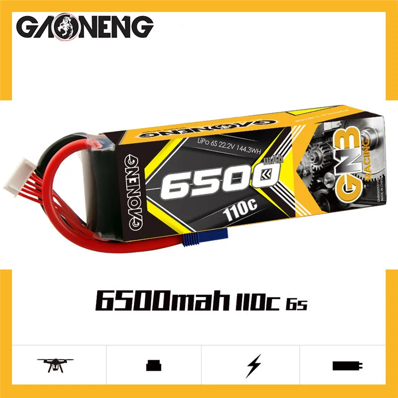 

Литий-полимерный аккумулятор GAONENG GNB 22,2 в, 6500 мА · ч, 110C/220C, запасные части для радиоуправляемых гоночных автомобилей, улучшенный аккумулятор ...