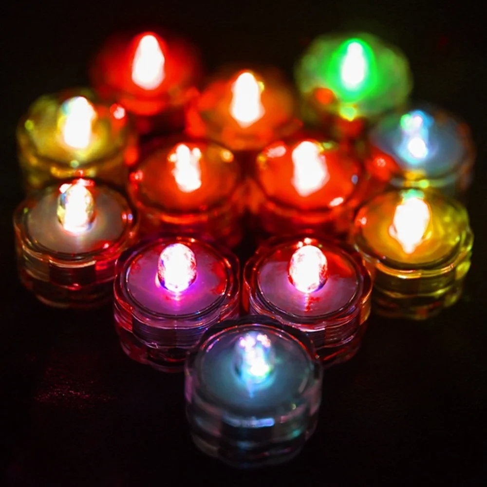 

12Pcs Waterproof LED Candle Tea Lights Floating Flickering lamp Light Flameless Candles For Home Bathtub Wedding Party Decors