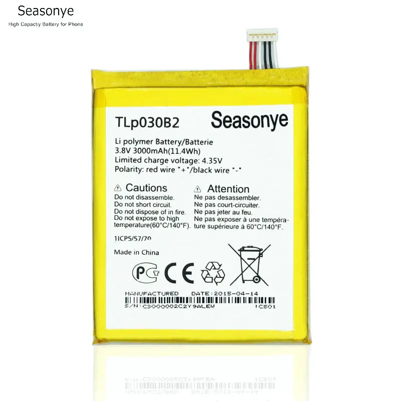 Seasonye 3000 мАч TLP030B2 TLP030B1 Замена Батарея для Alcatel One Touch Pop S7 OT 7045 7045Y Vodafone|Аккумуляторы