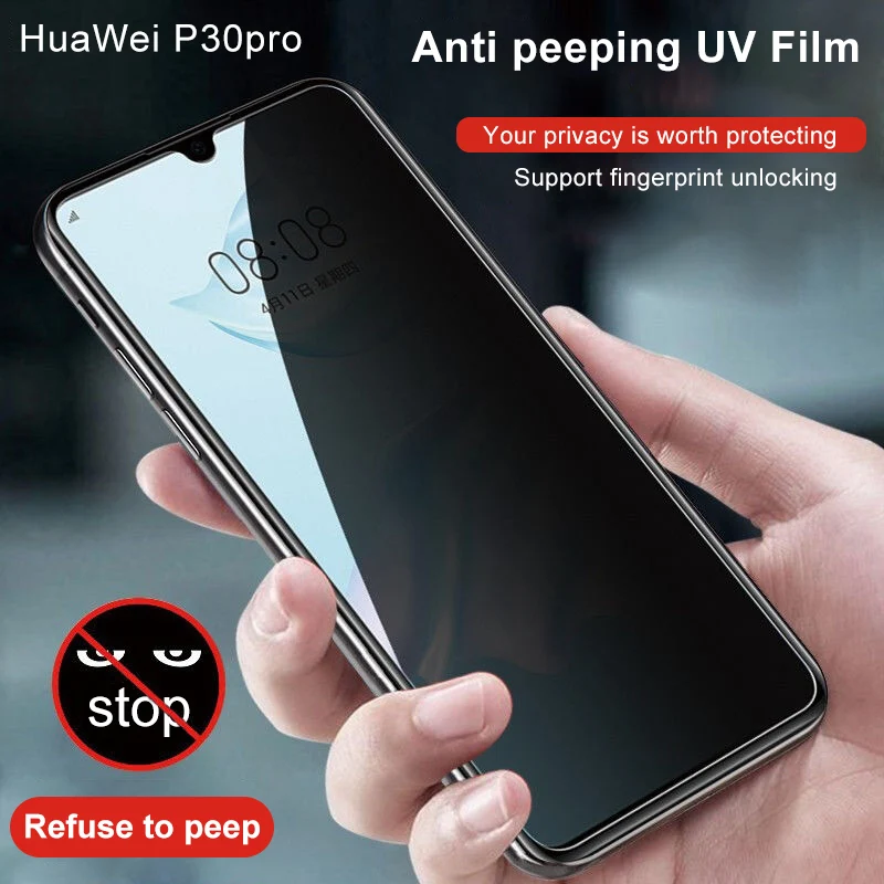 

Privacy Screen Protector For HuaWei P30 P30pro UV Anti-Peeping Tempered glass film for p30 p30pro