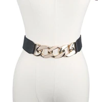 fashion elastic cummerbunds black solid stretch waistband for women dress accessories adornment waist belt belts for female