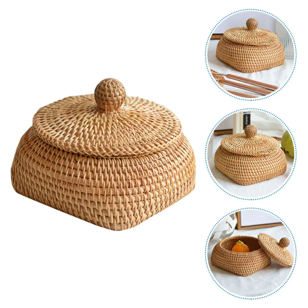 

1Pc Practical Sundries Basket Delicate Household Snack Basket (Light Brown)