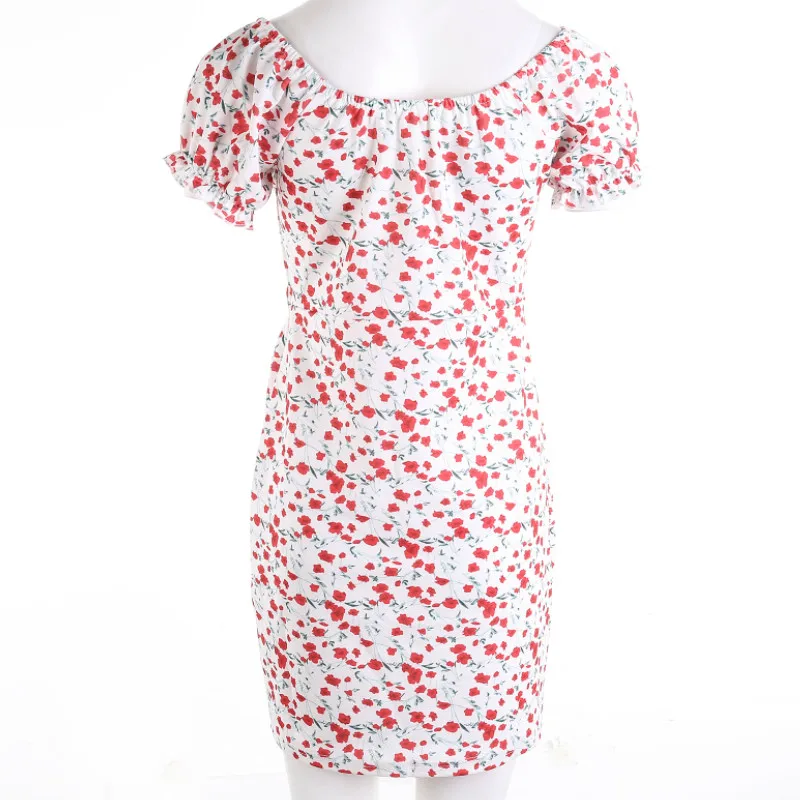 

Women Off Shoulder Wrap Summer Boho Floral Mini Print Short Sleeve Evening Party Dress Ladies Holiday Beach Summer 2021