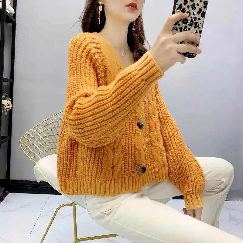 

Knitted Cardigan Women Autumn Winter Sweet Kawaii Sweater Coat Female Long Korean Button Down Cardigan Fall 2020 Women