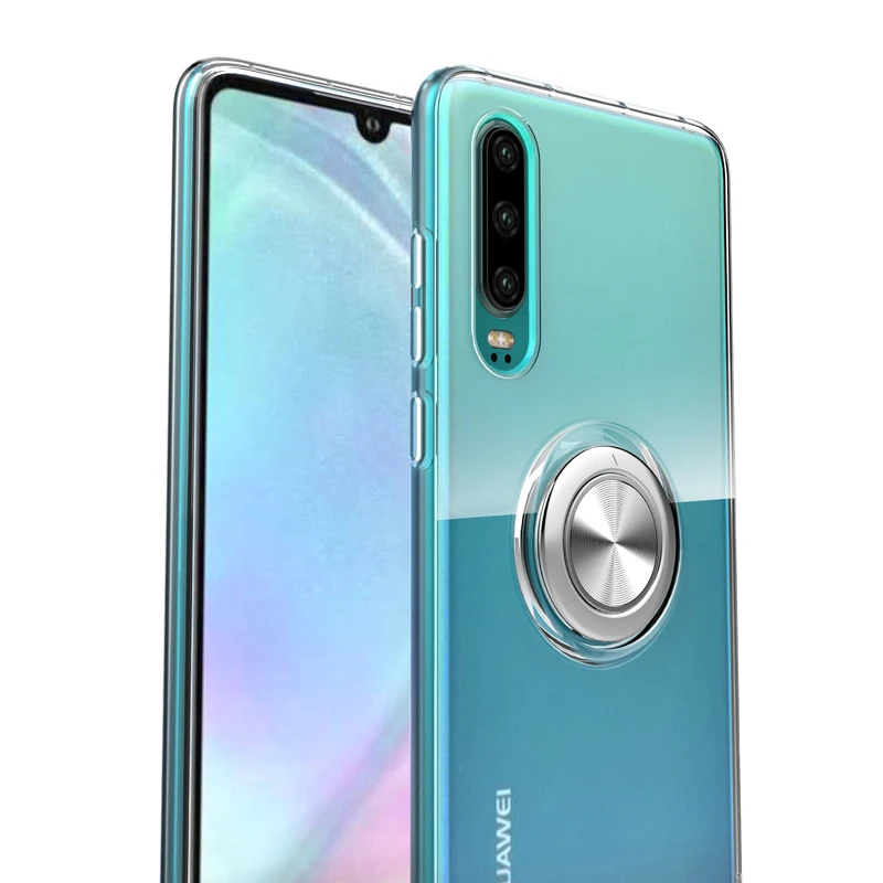 Чехол для Huawei P30 Lite Роскошный чехол с магнитным кольцом-подставкой мягкие