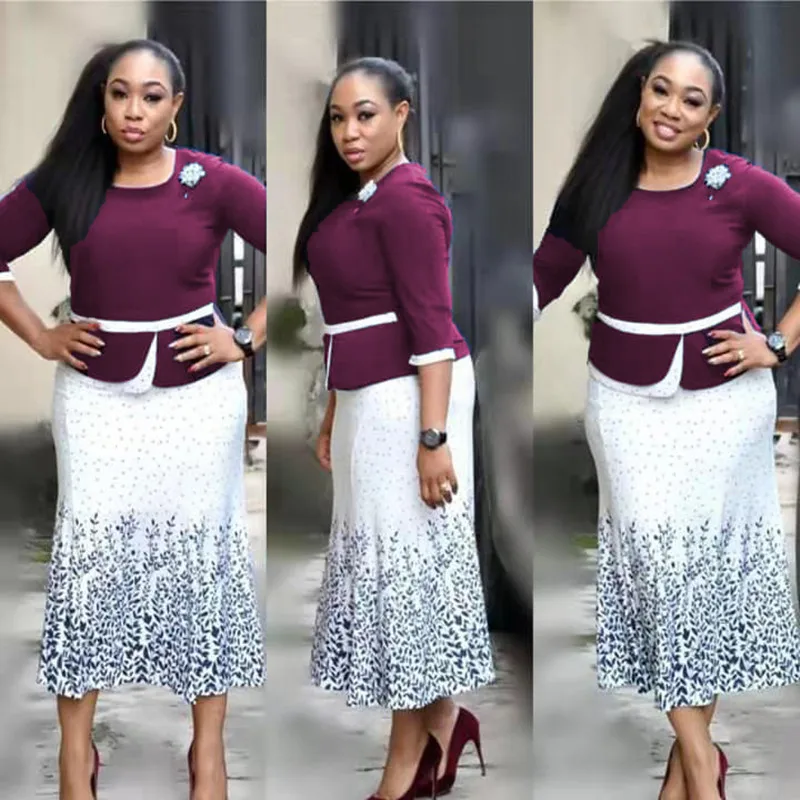 Африканское платье для женщин с круглым вырезом Дашики Вечерние вечернее