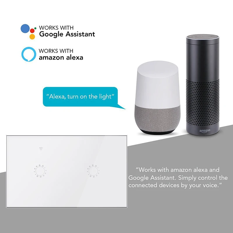 Сенсорный выключатель eWeLink стандарта ЕС/США умный настенный с Wi-Fi панель из