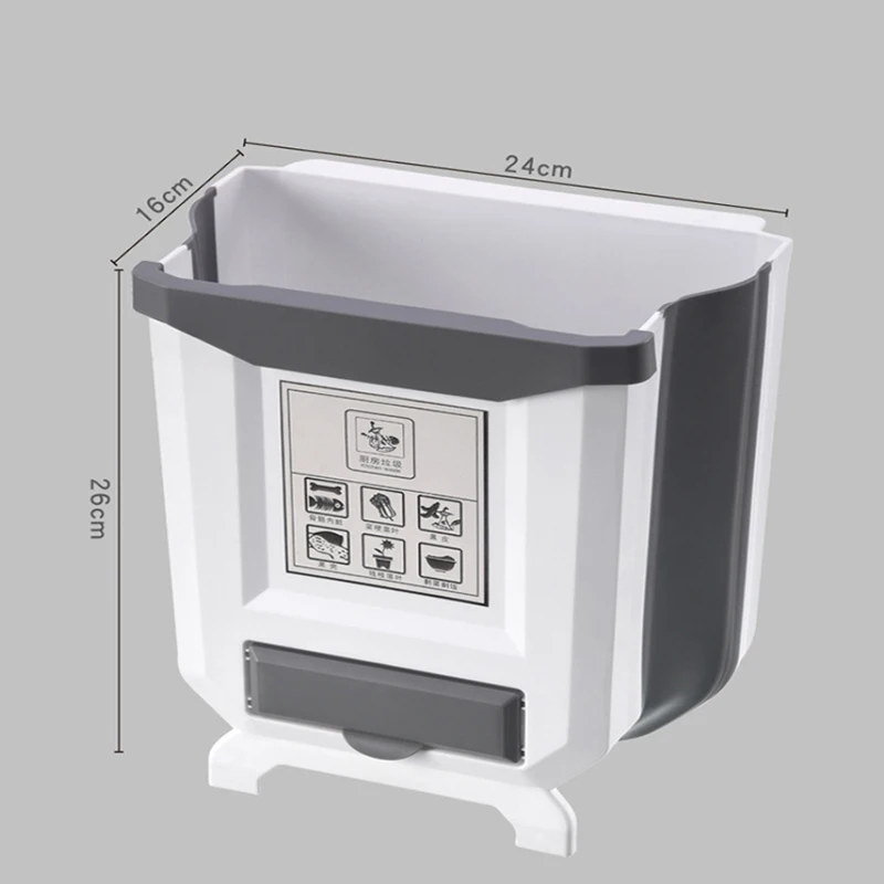 

Folding Trash Can Kitchen Car Trash Can Garbage Bin Trash Bin Rubbish Bin Dustbin Waste Bin for Kitchen Recycle Bin Garbage Can