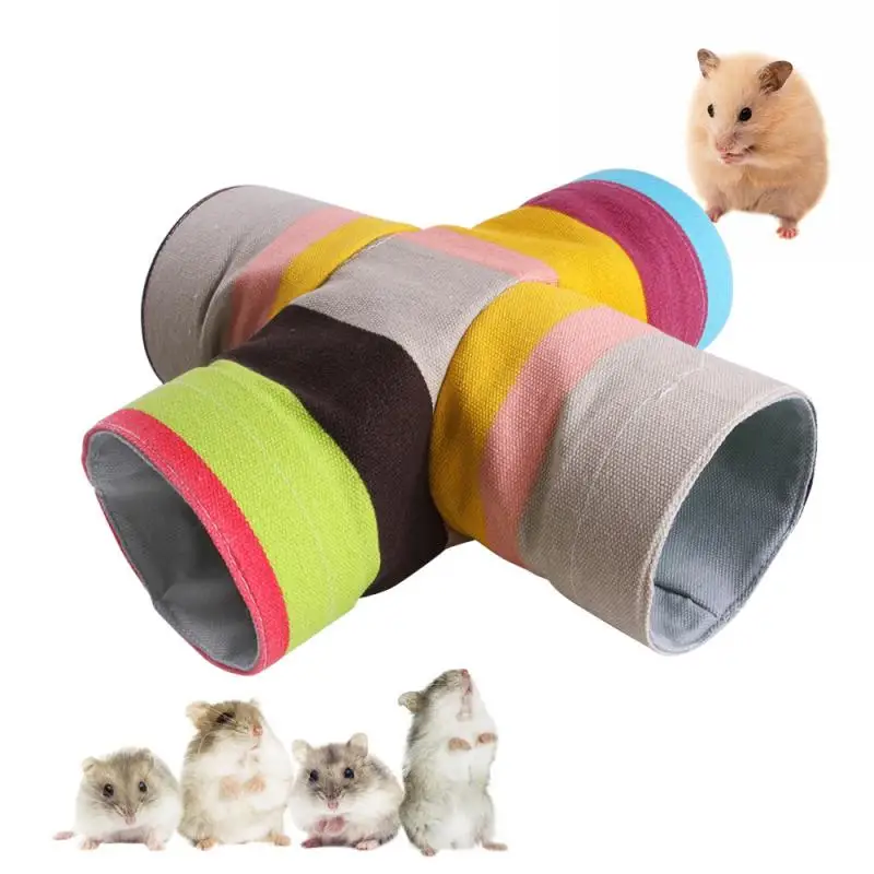 Hamster Cage Ferret Tunnel Hammock For Rat 2/3/4Holes Hamster Tube Toy Hanging Bed Cage Hamster Rabbit Guinea Pig Small Animals