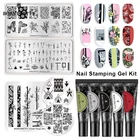 BORN PRETTY Гель-лак для ногтей для дизайна ногтей набор для штамповки геля с пластинами для ногтей 8 мл цветные украшения для ногтей Полировка гелем