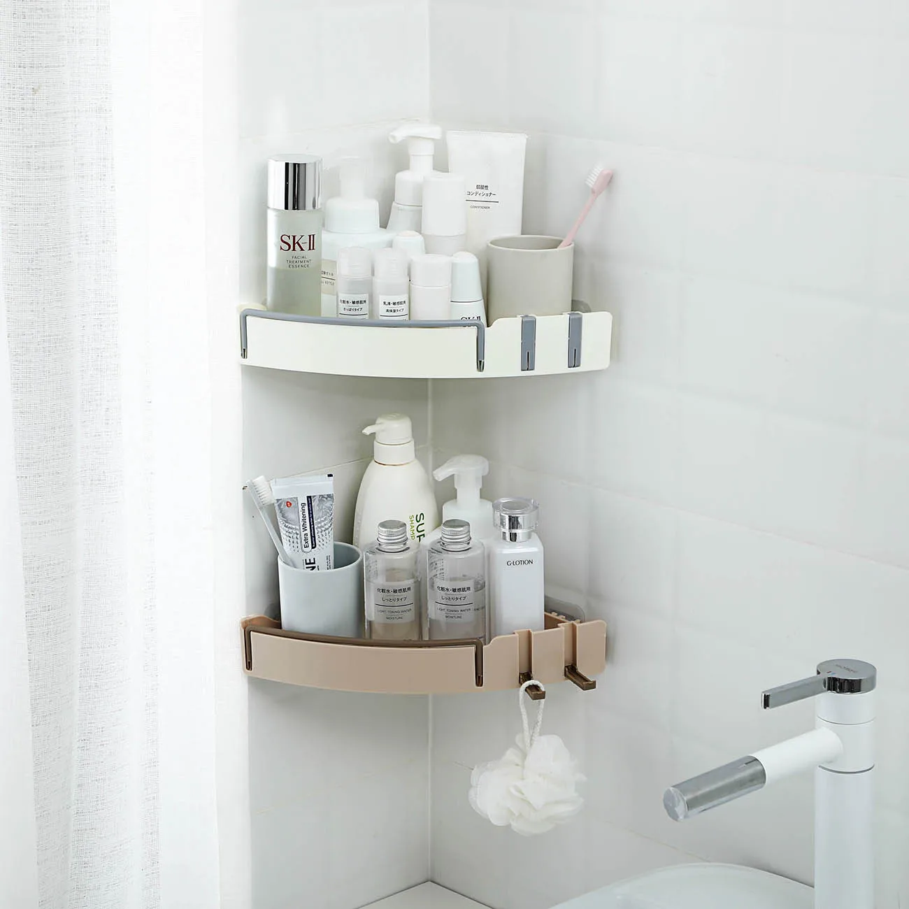 Стеллаж для ванной комнаты пластиковый держатель душа мыла косметики шампуня с