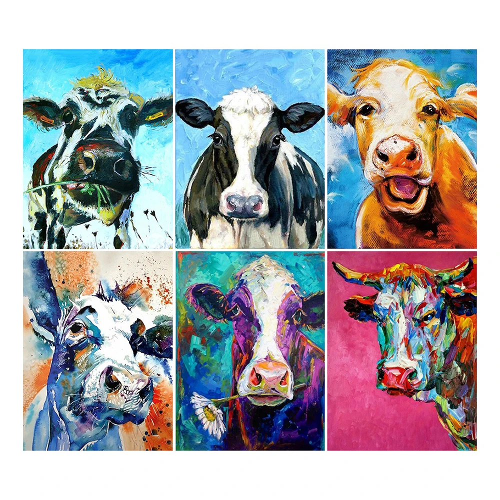 

Canvas Size 5D Diamond Embroidery Sale Cow Cross Stitch Diamond Painting Animals Square Full Drill Needlework Home Decoration