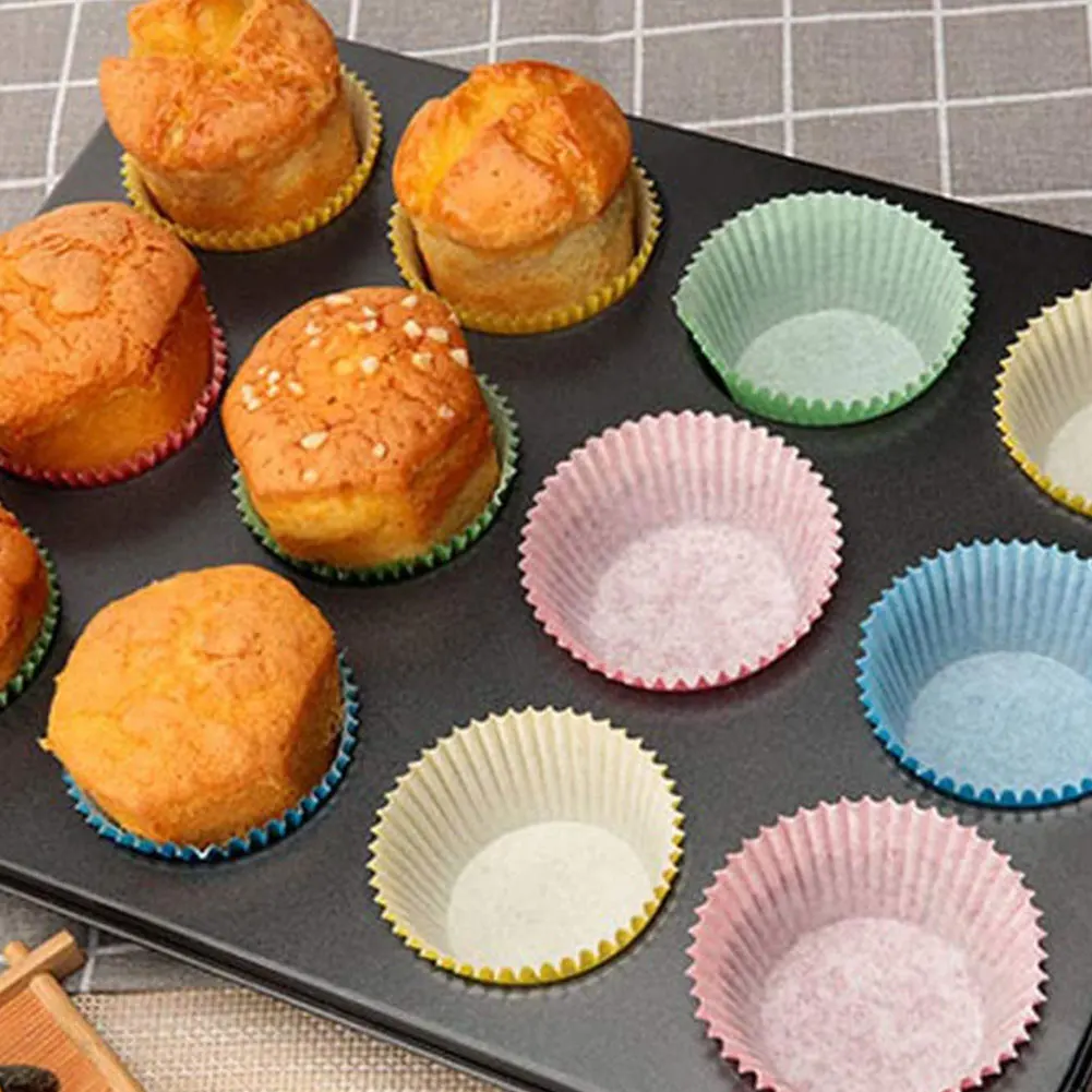 

Muffin Baking Pan Cupcake Tin 12 Holes Carbon Steel Black Cup Tray Mould Non-Stick Safe Festival Cake Mold for Kitchen Home
