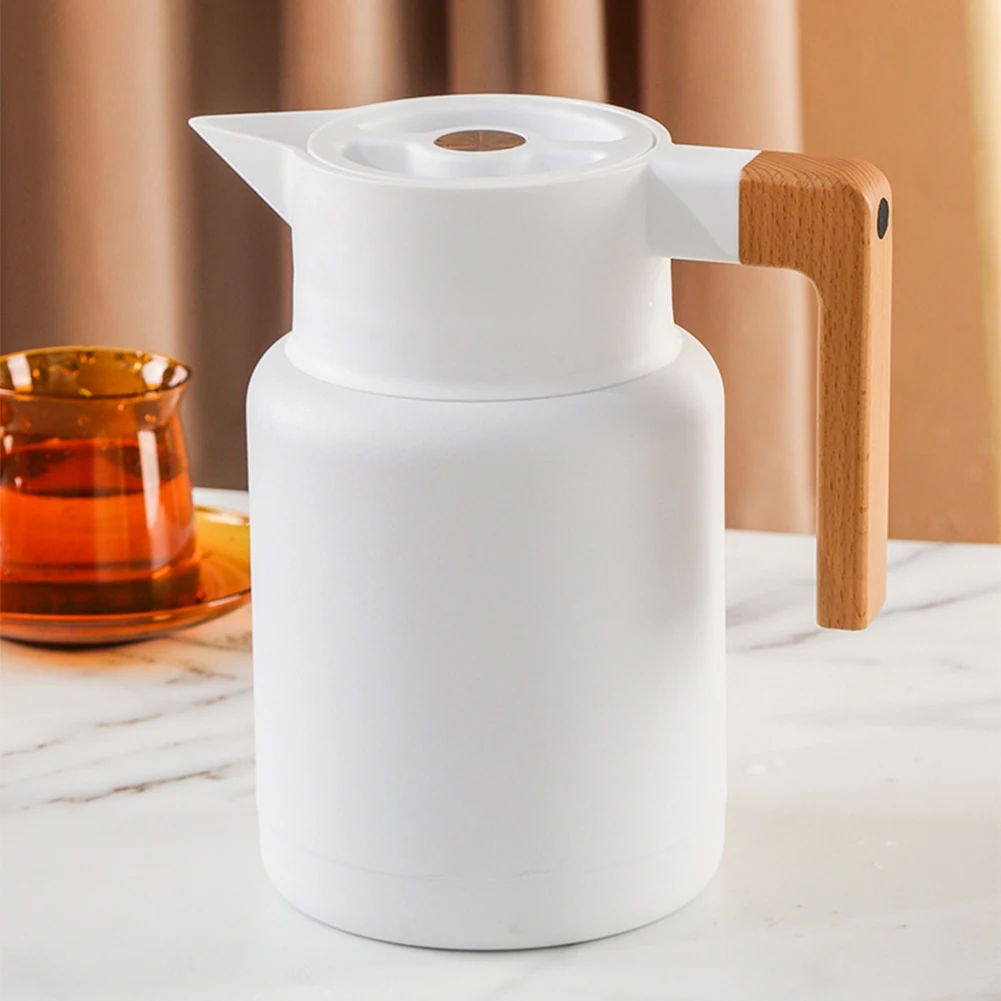 

1.3L Vacuum Double Walled Office Home Coffeeware Thermal Pots Tea Stainless Steel With Handle Kitchen Travel For Foods
