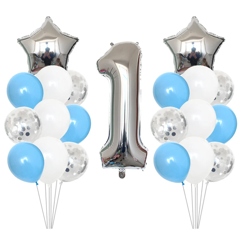 1 комплект серебряный золотой шар для дня рождения цифра воздушные шары из фольги