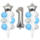 1 комплект, серебряный, золотой шар для дня рождения, 1 цифра, воздушные шары из фольги с гелием для мальчиков и девочек 1 лет, воздушные шарики для девочек с гелием