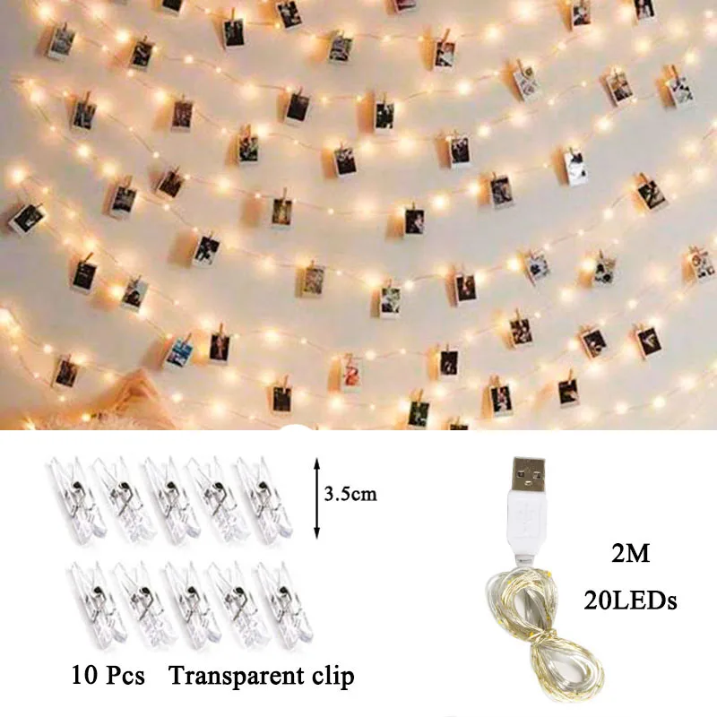 2m 5m Warm White LED String Lights 2020 Merry Christmas Decorations for Home Xmas Gift Tree Ornaments Garland 2021 New Year | Дом и сад
