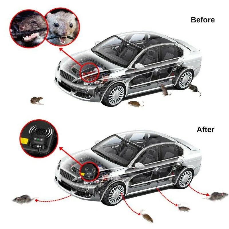 

Car Vehicle Electronic Ultrasonic Mouse Repellent Rat Repeller Rejector Car Engine Compartment Pest Control 20mA