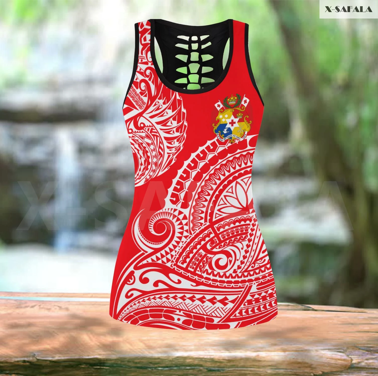 

Полинезия Молодежный динамический Стиль 3D Печатный Набор для йоги комбинированный ажурный топ леггинсы F22 жилет с высокой талией спортивны...