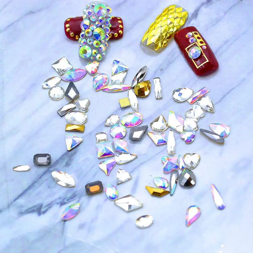 Swarovsky кристаллы для ногтей драгоценные Камни Mix 6 Дизайн Стразы 3D украшения с