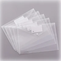 20pcs creative simple transparent a4 snap on file holder plastic file bag paper bag office supplies for students