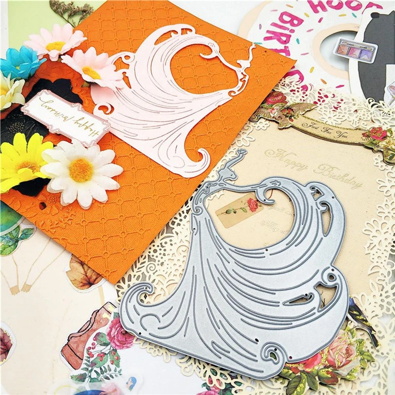 

Queen of the Peacock Wedding Dress Scrapbooking Valentine's Day Card Paper Dies Cutting Dies Paper Card Craft Decorative Metal