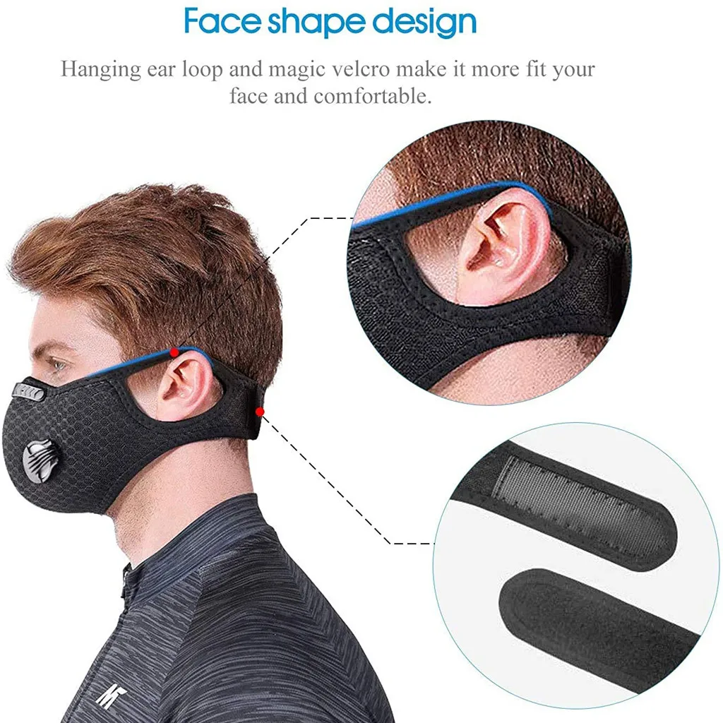 

Dust With 4 Filters 2 Exhaust Valves Half Face Reusable Dustproof Respirator Outdoor Unisex Personal Health Care Mascarillas