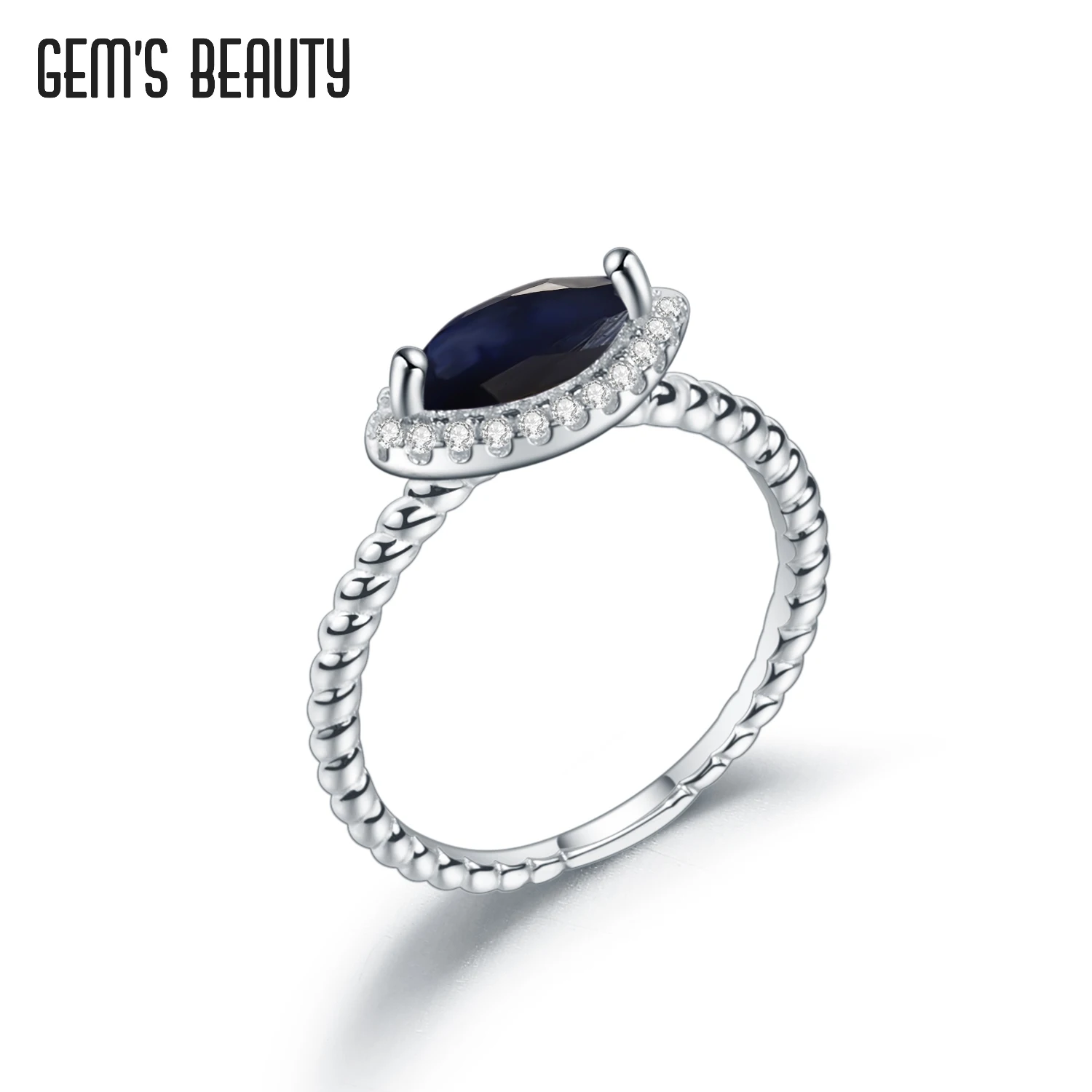 

Женское кольцо с натуральным диффузионным сапфиром, серебро 925 пробы