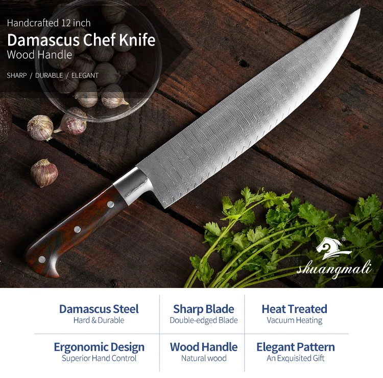 Лидер продаж 10 дюймов Дамасские поварские ножи для ресторана кухонный нож Gyuto инструменты для приготовления пищи Высокое качество нож для нарезки