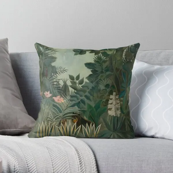 

The Equatorial jungle Henri Rousseau 190 Soft ative Throw Pillow Cover Print Pillow Case Wedding Bed Pillows NOT Included