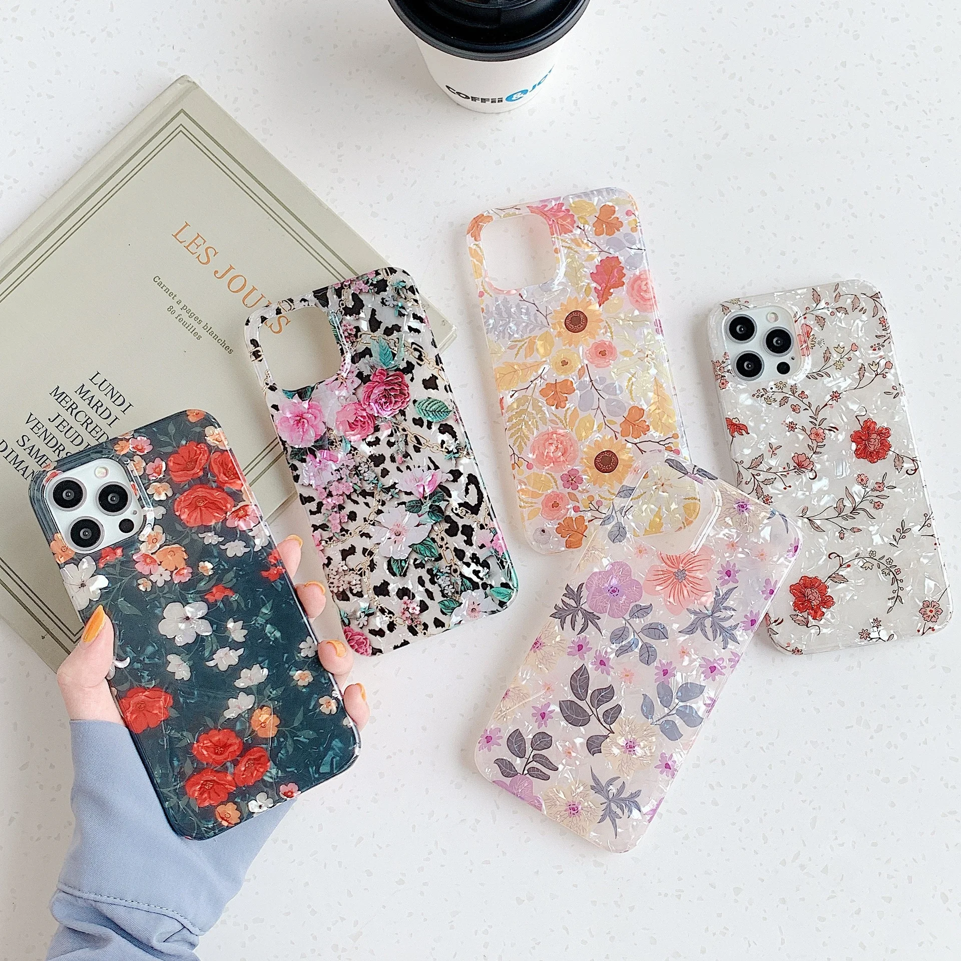 

Vintage Flower Dream Shell Phone Cover For iPhone 13 12 Pro 11 Pro Max XS Max X XR 7 8 Plus Soft IMD Classic Phone Case