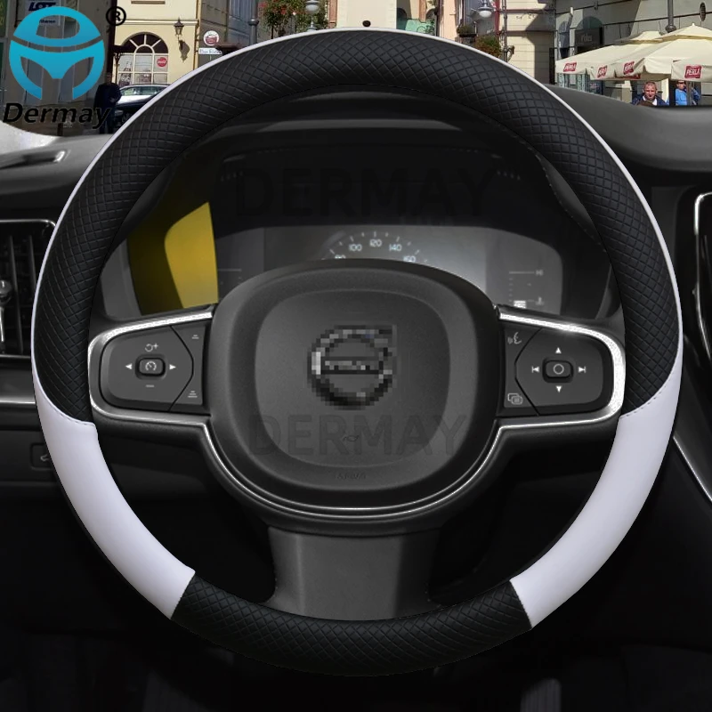 100% DERMAY бренд кожаный чехол рулевого колеса автомобиля нескользящий для Volvo XC90 XC70