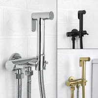 brass single cold water corner valve bidet faucets with holder hand shower head tap crane for woman hygienic shower bidet muslim