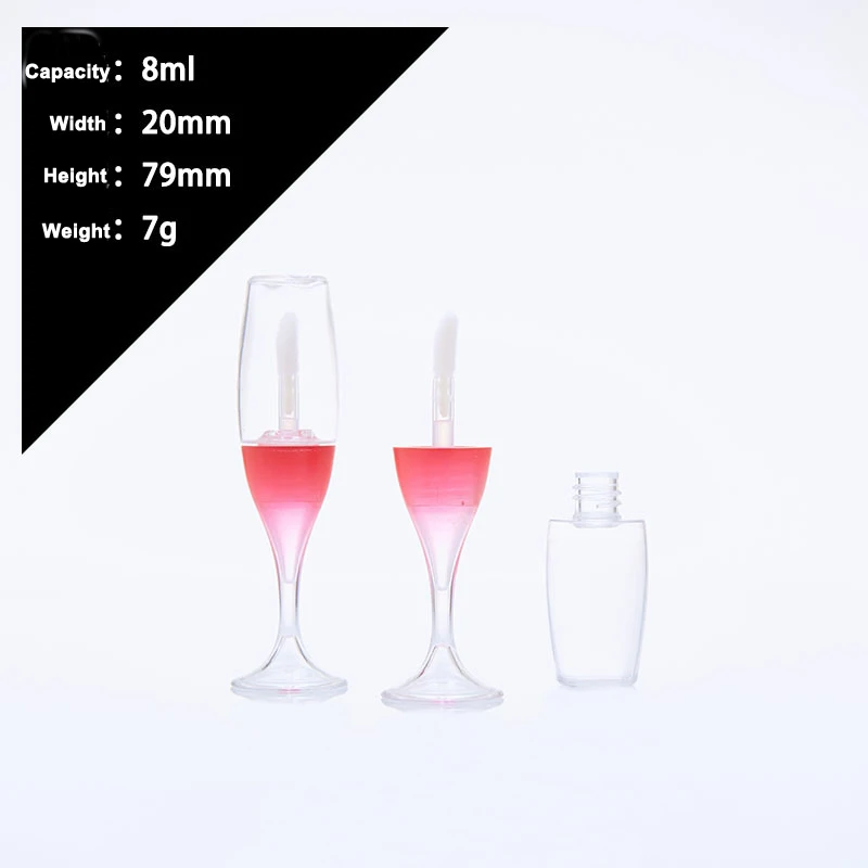 

10/30/50PCS New 8ml Empty Lip gloss Tubes with wand Wine cup shape Lip glaze Makeup Cosmetic packing container