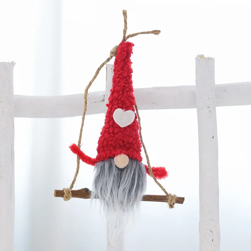 Knitted Sitting Tomte Christmas Gnome Doll Decorations Tabletop Santa Figurines Ornaments Holiday Present Produtos De Natal