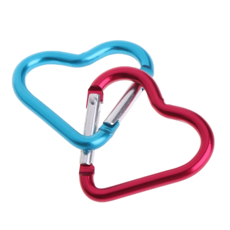 

10Pcs Outdoor Ring Aluminum Heart KeyChain Hook Clip Climbing Camping Outdoor F1FD